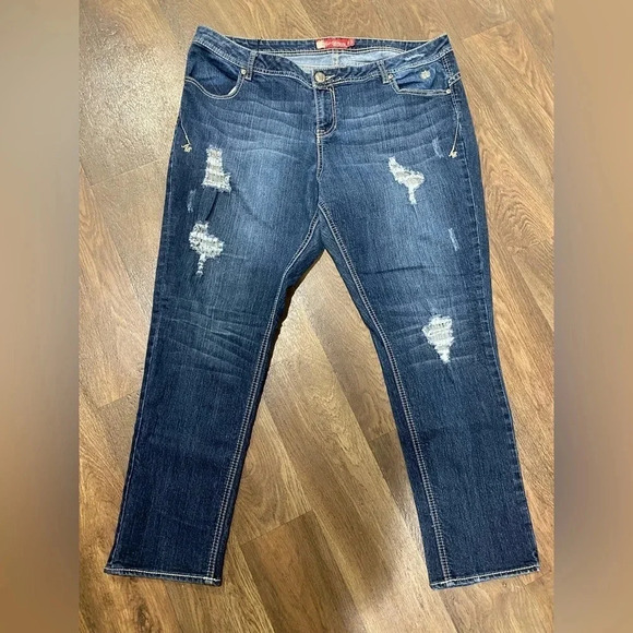 Apple Bottom Jeans Distressed Apple pocket jeans. Size 20 - Picture 1 of 12